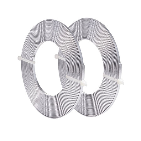 Aluminum Wire, Flat, Silver, 3mm; about 5m/roll