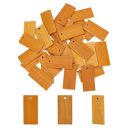 Pandahall Elite 30pcs Unfinished Bamboo Gift Tags Rectangle Natural Bamboo Blank Slices Tag with Hole for DIY Crafts Painting Staining Hanging Decorations