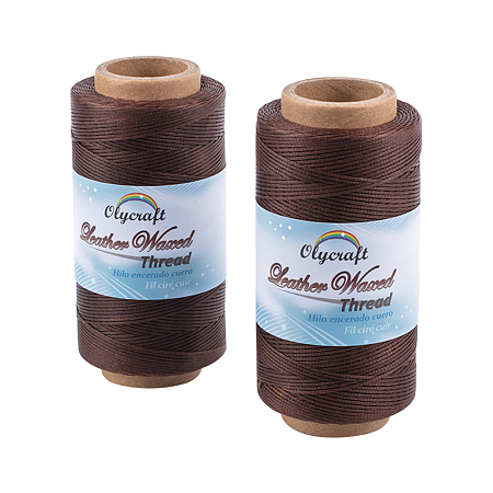 Olycraft Waxed Polyester Cord, Saddle Brown, 0.8mm; about 260m/roll