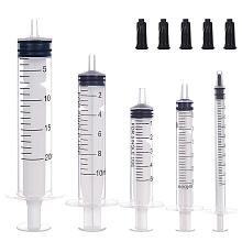 Screw Type Hand Push Glue Dispensing Syringe(without needle) Sets, with Stopper, Clear, Capacity: 1ml/3ml/5ml/10ml/20ml; 38pcs/set