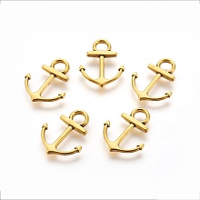 Honeyhandy Alloy Pendants, Cadmium Free & Lead Free, Anchor, Antique Golden, 19x15x2mm, hole: 3mm