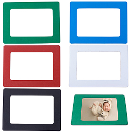 SUNNYCLUE Magnetic Picture Frames, for Refrigerator, Holds 5 Inches Photos, Mixed Color, 15.5x11.5x0.08cm; Inner Diameter: 11.6x7.7cm; 5colors, 1pc/color, 5pcs/set