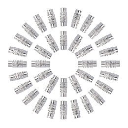 Column Brass Screw Clasps, Platinum, 11~12x4mm, Hole: 1mm; 150sets/box