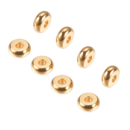 Unicraftale 304 Stainless Steel Spacer Beads, Rondelle, Golden, 5x2mm, Hole: 1mm, 50pcs/box