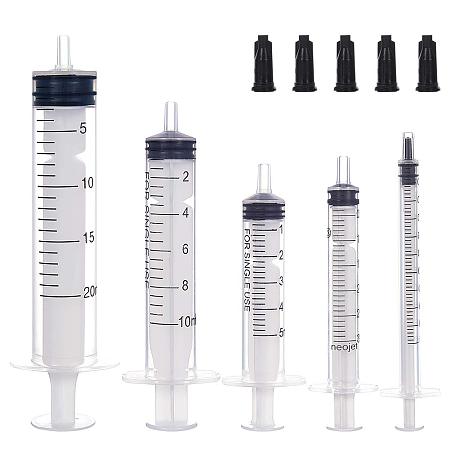 Screw Type Hand Push Glue Dispensing Syringe(without needle) Sets, with Stopper, Clear, Capacity: 1ml/3ml/5ml/10ml/20ml; 38pcs/set