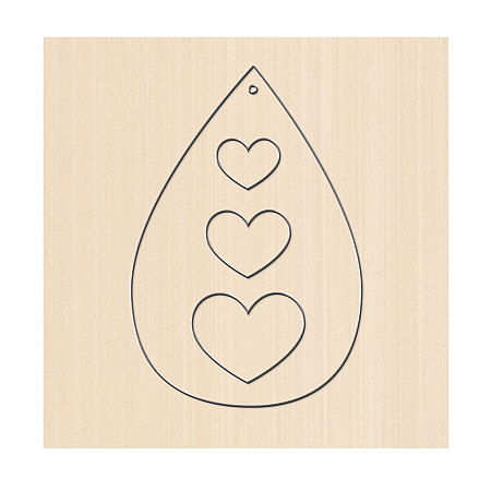 Pandahall Elite Scrapbook Embossing Wooden Die Cutting Leather Mold, Heart in Drop Shape Cutting Mold for Earring Jewelry DIY Leather Crafts Making, NOT for Sizzix