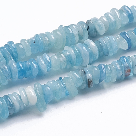ARRICRAFT Natural Aquamarine Beads Strands, Chip, 11~17x9~11x2~4mm, Hole: 0.9mm, about 124pcs/strand, 15.75 inches(40cm)