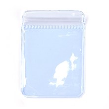 Honeyhandy Rectangle PVC Zip Lock Bags, Resealable Packaging Bags, Self Seal Bag, Light Blue, 7x5cm, Unilateral Thickness: 4.5 Mil(0.115mm)