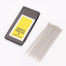 Honeyhandy Iron Sewing Needles, Darning Needles, Platinum, 0.7mm thick, 55mm long, hole: 0.5mm, 25pcs/bag