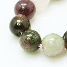 Honeyhandy Natural Tourmaline Beads strands, Round, 4mm, Hole: 1mm