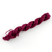 Honeyhandy Nylon Thread, Nylon Jewelry Cord for Custom Woven Bracelets Making, Cerise, 1mm, about 26.24 yards(24m)/bundle, 10bundles/bag, about 262.46 yards(240m)/bag