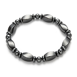 Honeyhandy Non-Magnetic Synthetic Hematite Bracelets, Black, 51mm