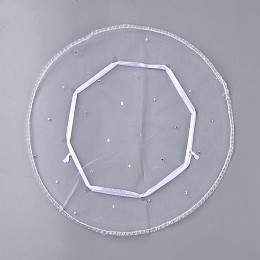 Honeyhandy White Jewelry Packing Drawable Pouches, Organza Gift Bags, about 26cm in diameter