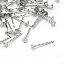 Honeyhandy 304 Stainless Steel Stud Earring Findings, 12x3mm, Pin: 0.7mm