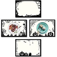 CREATCABIN Halloween Table Mats Ghost Pumpkin Placemats Set of 4 Natural Linen Fabric Ghost Witch Castle in Full Moon Non-Slip Insulation Washable for Dining Table Holidays 18 x 12inch