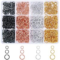 PandaHall Elite 1200pcs Open Jump Rings 12 Styles 6/8/10mm Unsoldered O Ring 18/20 Gauge Mini Metal Ring Connectors for Earring Necklace Jewelry Keychain Making, Gold/Pink/Sliver/Black