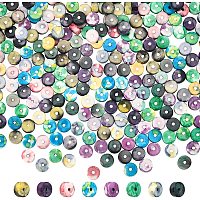 NBEADS 240 Pcs 8 Colors Heishi Stone Beads, 4.5mm Flat Round Stone Beads Small Disc Spacer Natural Ore Gemstone Beads for Bracelet Earrings Necklace Jewelry Making DIY Craft