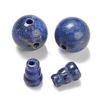 Honeyhandy Natural Lapis Lazuli 3 Hole Guru Beads, T-Drilled Beads, for Buddhist Jewelry Making, Dyed, 11~11.4mm, Hole: 2mm