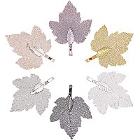 BENECREAT 12 Pieces 6-Colors Electroplate Natural Grape Leaf Pendants Charms with Bails and Storage Containers for Jewelry Making