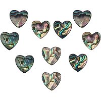 SUNNYCLUE 1 Box 10Pcs Natural Abalone Shell Heart Shape Beads Paua Shell Flat Colorful Loose Spacer Charms Hole Drilled for Jewelry Making Bracelets Necklaces Keychain Supplies Accessories