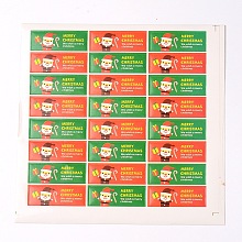 Honeyhandy Rectangle with Santa Claus Pattern DIY Label Paster Picture Stickers for Christmas, Colorful, 4.5x1.5cm, about 24pcs/sheet