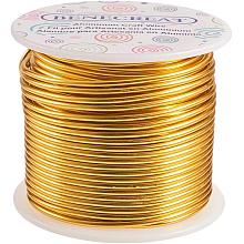 BENECREAT 12 17 18 Gauge Aluminum Wire (12 Gauge,100FT) Anodized Jewelry Craft Making Beading Floral Colored Aluminum Craft Wire - Light Gold