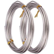 PH PandaHall 6 Rolls Aluminum Wire, 0.8/1/1.5/2/2.5/3mm Flexible Metal Artistic Floral DIY Jewelry Craft Beading Wire for Jewelry Making, 5m(5.4 Yards)/Roll, Silver Color