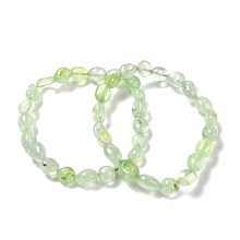 Honeyhandy Natural Prehnite Beaded Stretch Bracelets, Tumbled Stone, Nuggets, Inner Diameter: 2 inch(5~5.2cm)