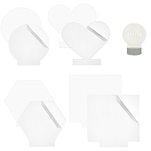 CRASPIRE 8 Pieces 4 Shape Acrylic Sheet Clear Cast 2mm Acrylic Blanks for Light Base, Transparent Laser Engraving Blanks Acrylic with Double Sided Protective for Led Display Projects Craft