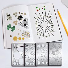 FINGERINSPIRE 4 Pcs Irregular Elements Theme Cutting Dies Stencil Metal Template Molds, Lines Lists Stainless Steel Embossing Tool Die Cuts for Card Making Scrapbooking DIY Etched Dies Decoration