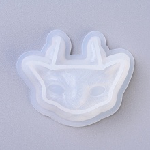 Honeyhandy Silicone Molds, Resin Casting Molds, For UV Resin, Epoxy Resin Jewelry Making, Cat, White, 55x69x18mm