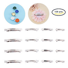 PandaHall Elite 120 PCS 4 Size Iron Rectangle Barrette Snap Hair Alligator Clips Findings