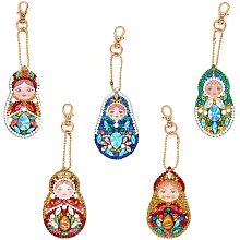 SUNNYCLUE Kids Diamond Painting Kits Keychain Crystal Picture Rhinestone Embroidery Cross Stitch Arts Craft DIY Home Wall Decor Diamond Painting Kit Doll