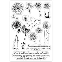 GLOBLELAND Dandelion Clear Stamps Transparent Silicone Stamp for Card Making Decoration and DIY Scrapbooking