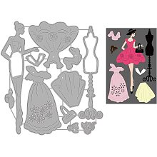 GLOBLELAND Lady Dress Cutting Dies Metal Die Embossing Stencils for DIY Card Scrapbooking Craft Album Paper Decor