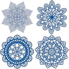 GORGECRAFT 4PCS Flower of Life Window Decals Static Glass Sliding Door Sticker Clings Non Adhesive Vinyl Film Home Decals for Windows Prevent Stop Birds Dogs Pets Strikes