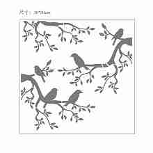 GORGECRAFT Plastic Drawing Painting Stencils Templates, Square, Branch Pattern, 30x30cm