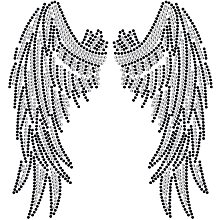 SUPERDANT Rhinestone Iron on Hotfix Transfer Decal Angel Wing Print White Bling Patch Clothing Repair Applique T-Shirt Vest Shoes Hat Jacket Decor Clothing DIY Accessories