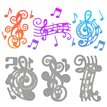 GLOBLELAND 3Pcs Music Note Cutting Dies Musical Notes Embossing Stencils Music Party Decorations Template for Music Theme Card Scrapbooking and DIY Craft Album Paper Card Decor