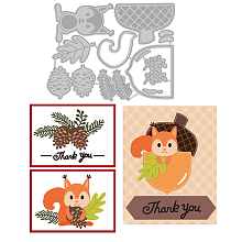 GLOBLELAND Thanksgiving Embossing Template Mould Pine Cones Carbon Steel Die Cuts Squirrel Embossing Mould for Scrapbooking Card DIY Craft Decoration