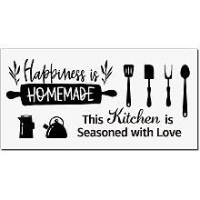 CREATCABIN Kitchen Wall Stickers Large Decals Dining Room Sign Decor Quotes Vinyl for Home Kitchen Dining Room 23 x 12 Inch(Black)-Happiness is Homemade This Kitchen is Seasoned with Love