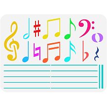 FINGERINSPIRE Music Notes Stencil 8.3x11.7inch Reusable Music Score Drawing Stencil DIY Staff Score Painting Template Music Theme Stencil for Painting on Wood, Wall and Furniture