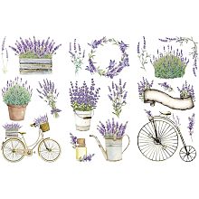 GLOBLELAND Lavender Theme Decor Transfers 6x12 inch Furniture Transfer Stickers Plants Wall Art Decals for Bedroom Living Room Desk Table Decoration