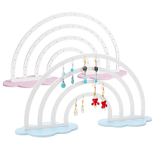 NBEADS 2 Sets Acrylic Earring Display Stands, Hanging Jewelry Display Stand Earring Organizer Stud Earring Organizer Gift Earring Holder Stand Rainbow Cloud for Earring Storage or Display