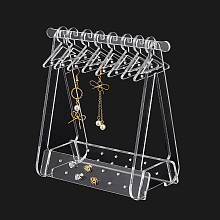 Honeyhandy Coat Hanger Removable Acrylic Earring Displays, with 8 hangers, for Jewelry Display Supplies, Clear, Finished Product: 13.5x8.3x15cm