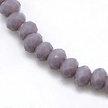 Honeyhandy Opaque Solid Color Crystal Glass Rondelle Beads Strands, Faceted, Medium Purple, 3.5x2.5~3mm, Hole: 1mm, about 138pcs/strand, 12.9 inch