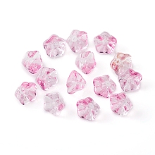 Honeyhandy Electroplate Glass Beads, Trumpet Flower, Pink, 8.5x8x5.5mm, Hole: 1mm