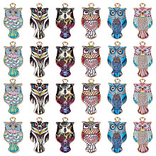 SUNNYCLUE 1 Box 36Pcs Owl Charms Owls Charms Halloween Owl Enamel Charms Colorful Magic Abstract Flying Animals Alloy Charm for Jewelry Making Charm Necklace Bracelet Earring DIY Craft Supplies Adult