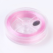 Honeyhandy Flat Elastic Crystal String, Elastic Beading Thread, for Stretch Bracelet Making, Pearl Pink, 1x0.5mm, about 87.48 yards(80m)/roll