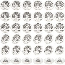 OLYCRAFT 60Pcs Alloy Shank Buttons Tree of Life Pattern Metal Blazer Buttons 14.5mm Antique Silver Vintage Shank Buttons Round Sewing Shank Buttons for Blazer Suits Coat Uniform and Jacket